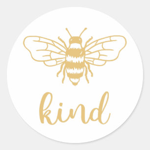 Bee Kind Gold Ronde Sticker