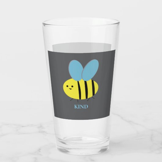 Bee Kind Grey Glas (Achterkant)
