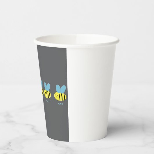 Bee Kind Grey Papieren Bekers (Links)