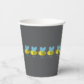 Bee Kind Grey Papieren Bekers (Voorkant)