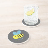 Bee Kind Grijs Blauw Zandsteen Onderzetter (Zijkant)