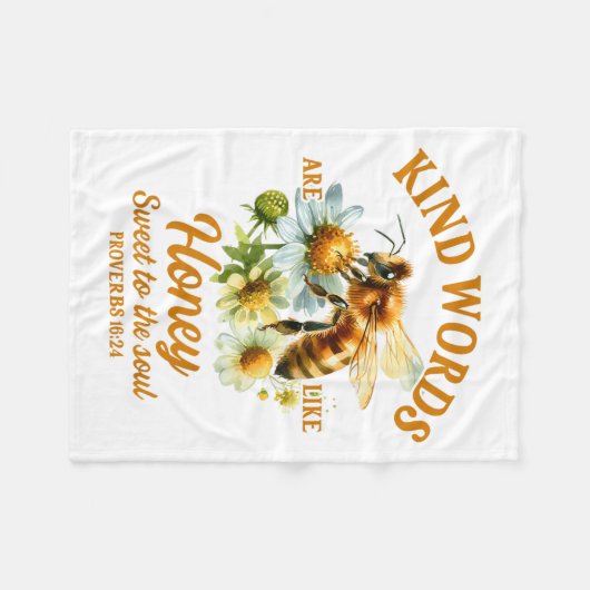 Bee Kind Kindness Motivational Kind Words Are Like Fleece Deken (Voorkant (Horizontaal))