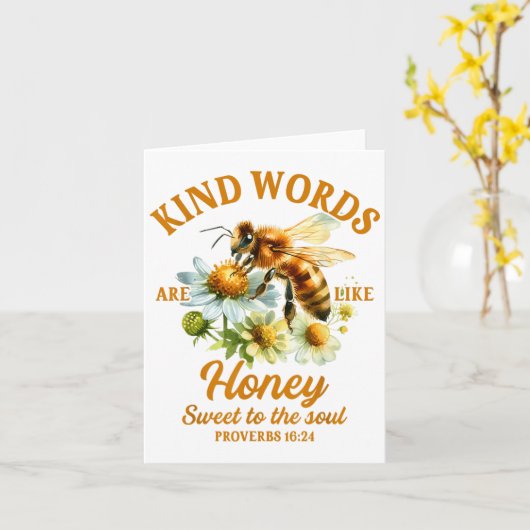 Bee Kind Kindness Motivational Kind Words Are Like Kaart (Gele Bloem)