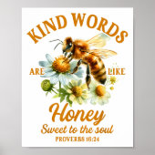 Bee Kind Kindness Motivational Kind Words Are Like Poster (Voorkant)