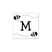 Bee Kind Leuke Bijenkorf Monogram Initiaal Rubberstempel (Afrduk)