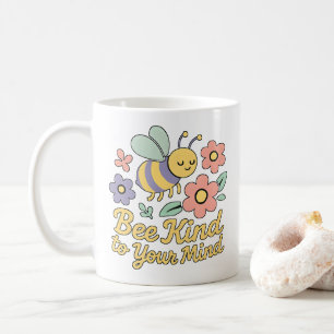 Bee Kind Motivatie Bloemontwerp Koffiemok