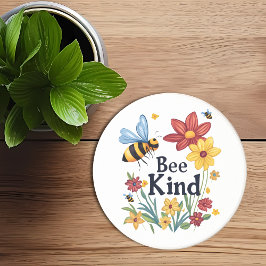Bee Kind Motivatie Typografie Zandsteen Onderzetter