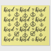 Bee Kind, personaliseer achtergrondkleur Cadeaupapier (Vlak)