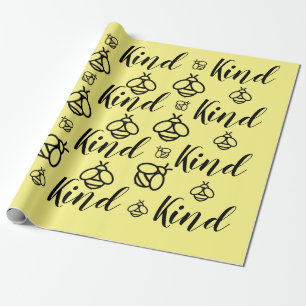 Bee Kind, personaliseer achtergrondkleur Cadeaupapier