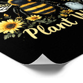 Bee Kind Plant Wild Milieubescherming Aarde Poster (Hoek)