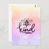 Bee Kind Rainbow Ombre Briefkaart (Voorkant / Achterkant)