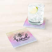 Bee Kind Rainbow Ombre Glazen Onderzetter (Schuin)