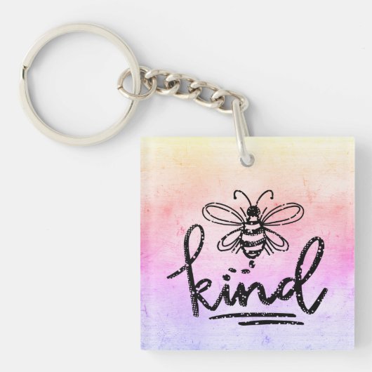 Bee Kind Rainbow Ombre Sleutelhanger (voorkant)