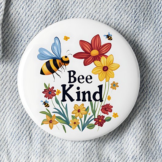 Bee Kind Ronde Button 5,7 Cm