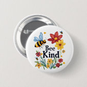 Bee Kind Ronde Button 5,7 Cm (Voorkant /achterkant)