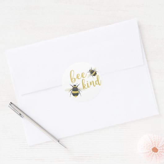 Bee Kind Ronde Sticker (Envelop)