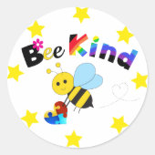 Bee Kind Ronde Sticker (Voorkant)