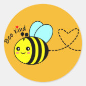 Bee Kind Ronde Sticker (Voorkant)