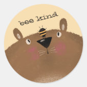Bee Kind Ronde Sticker (Voorkant)