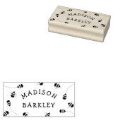 Bee Kind schattige bijenkorf naam Rubberstempel (Gestempeld)