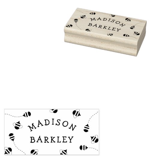 Bee Kind schattige bijenkorf naam Rubberstempel (Gestempeld)