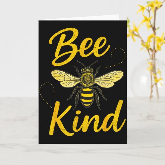 Bee Kind Sitive Quote Cute Funny Design For Kids Kaart (Gele Bloem)