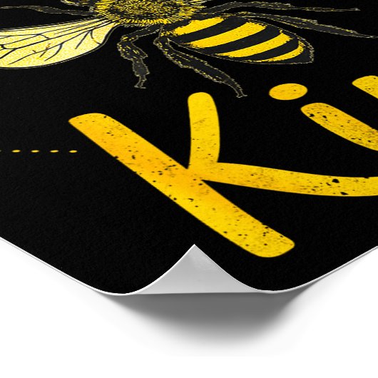 Bee Kind Sitive Quote Cute Funny Design For Kids Poster (Hoek)