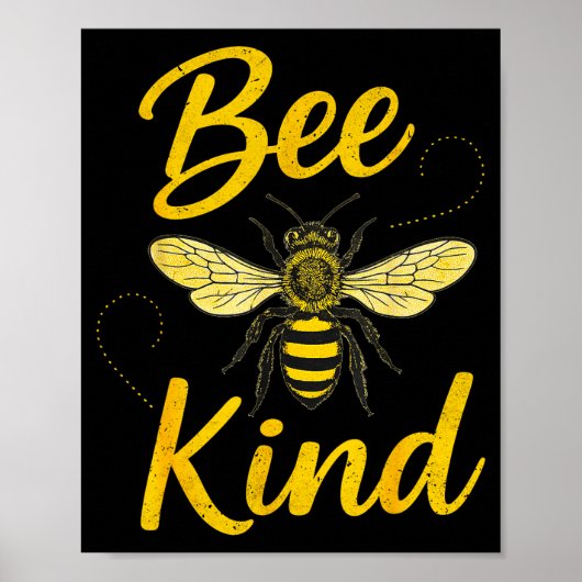 Bee Kind Sitive Quote Cute Funny Design For Kids Poster (Voorkant)