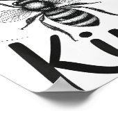 Bee Kind Sitive Quote Cute Funny Design For Kids Poster (Hoek)