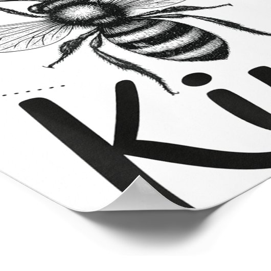 Bee Kind Sitive Quote Cute Funny Design For Kids  Poster (Hoek)