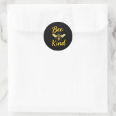 Bee Kind Sitive Quote Cute Funny Design For Kids Ronde Sticker (Tas)