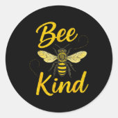 Bee Kind Sitive Quote Cute Funny Design For Kids Ronde Sticker (Voorkant)
