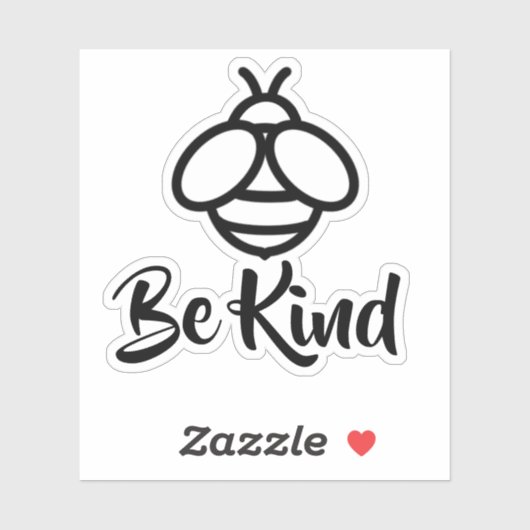 Bee Kind | soort | Wees aardig | liefde | Sticker (Vel)