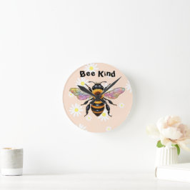 Bee Kind Sunflower Bee Ronde Klok