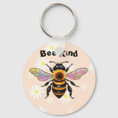 Bee Kind Sunflower Bee Sleutelhanger (Voorkant)