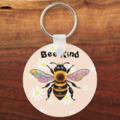 Bee Kind Sunflower Bee Sleutelhanger (Voorkant)