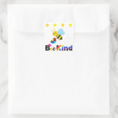 Bee Kind Vierkante Sticker (Tas)