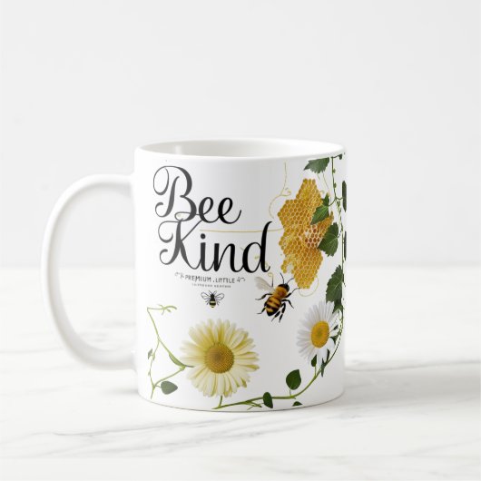 Bee Kind Vintage Botanical Illustration Classic  Koffiemok (Links)