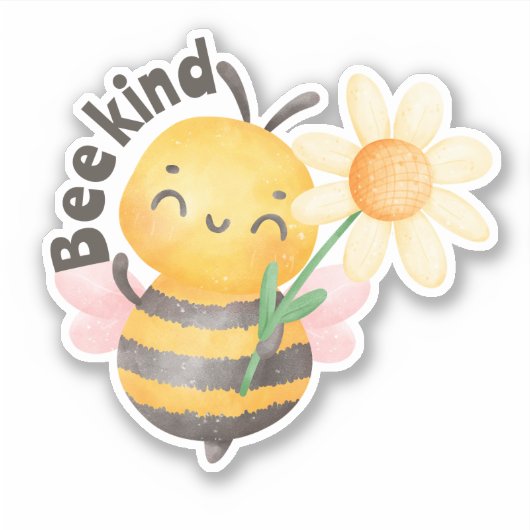 Bee Kind Waterdicht Sticker (Voorkant)