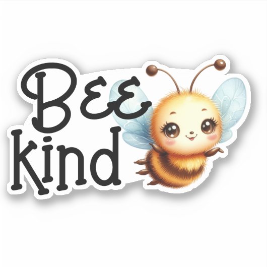 Bee Kind Waterdicht Sticker (Voorkant)