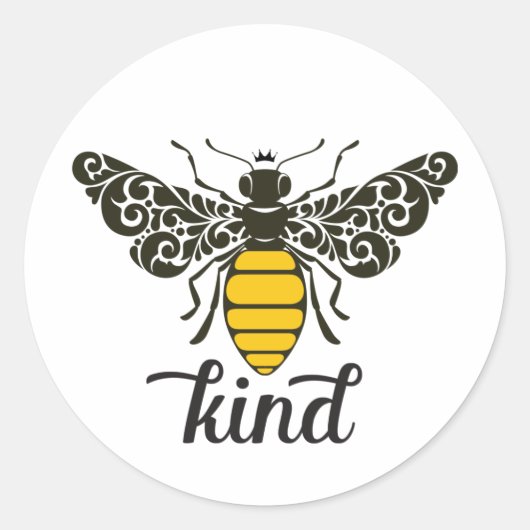 Bee Kind | Wees vriendelijk | bijen Ronde Sticker (Voorkant)