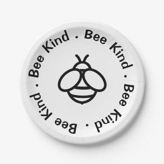 Bee Kind, wees vriendelijk honingbij ontwerp Papieren Bordje (Voorkant)