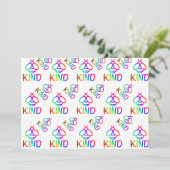 Bee kind, wees vriendelijk, kleurrijk honingbijeno kaart (Staand voorkant)