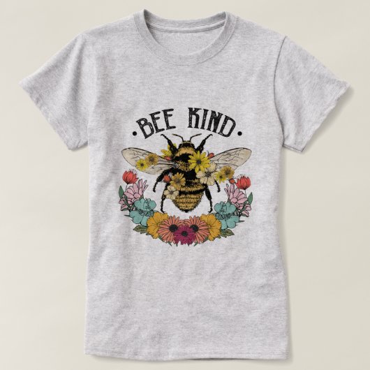 Bee Kind Wilde Bloedsompublicatie T-shirt (Design voorkant)