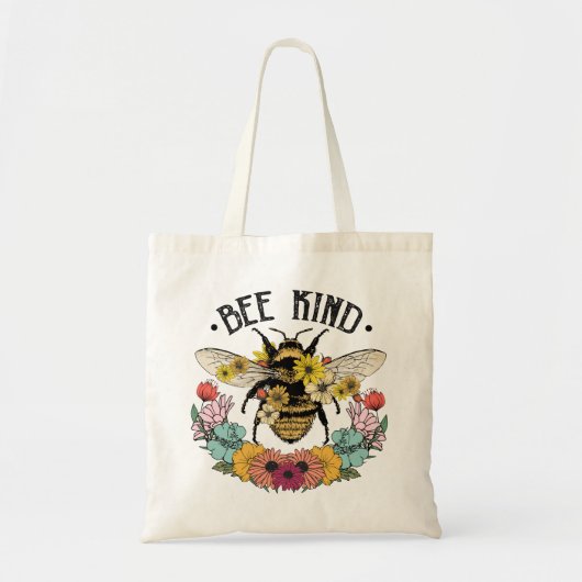 Bee Kind Wilde Bloedsompublicatie Tote Bag (Voorkant)