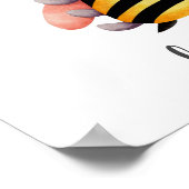 Bee Kind Yellow Pink Bee Kids Nursery Poster (Hoek)