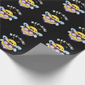 Bee-kini Funny Bee Puns Donker BG Cadeaupapier (Hoek)