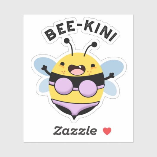 Bee-kini grappige bijenpuns sticker (Vel)