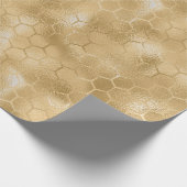 Bee koningin Honey Comb Metallic Glass Gold Cadeaupapier (Hoek)