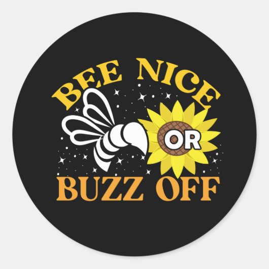 Bee leuk buzz off ronde sticker (Voorkant)
